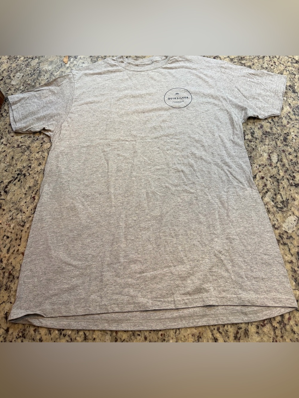 Quiksilver Men's Light Heather Gray Short Sleeve Logo Tee
